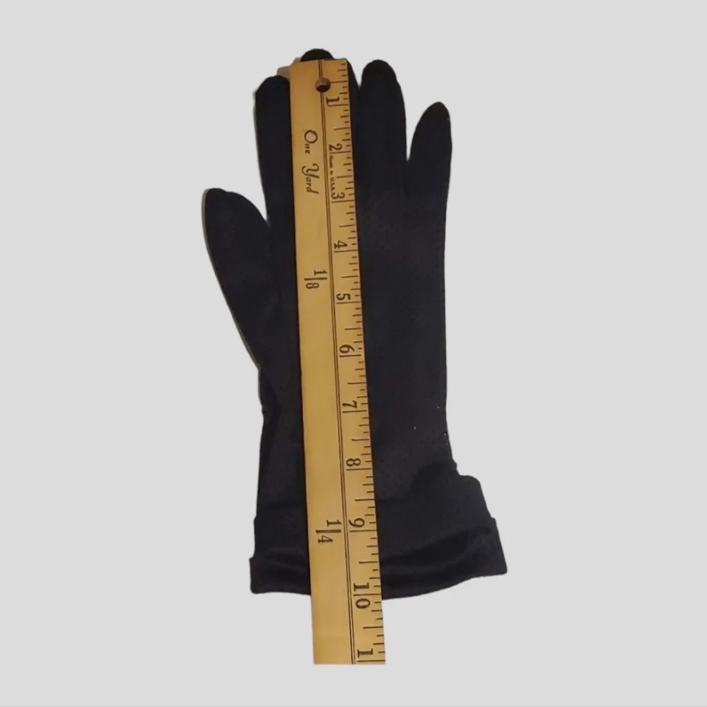 Vintage Black Nylon Gloves